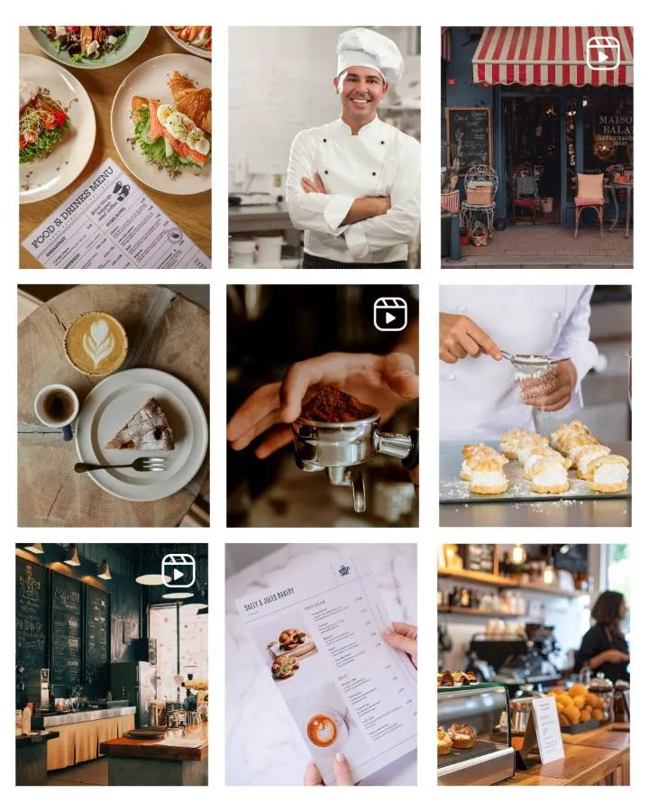 Feed de gastronomía diseñado por Vita Studio