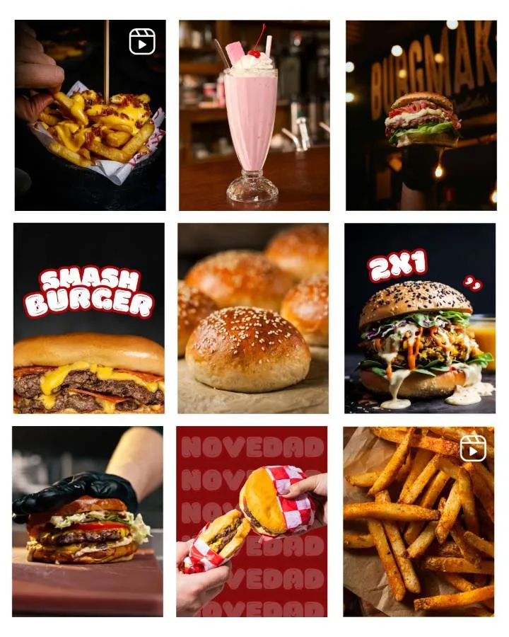 Feed de restaurante diseñado por Vita Studio